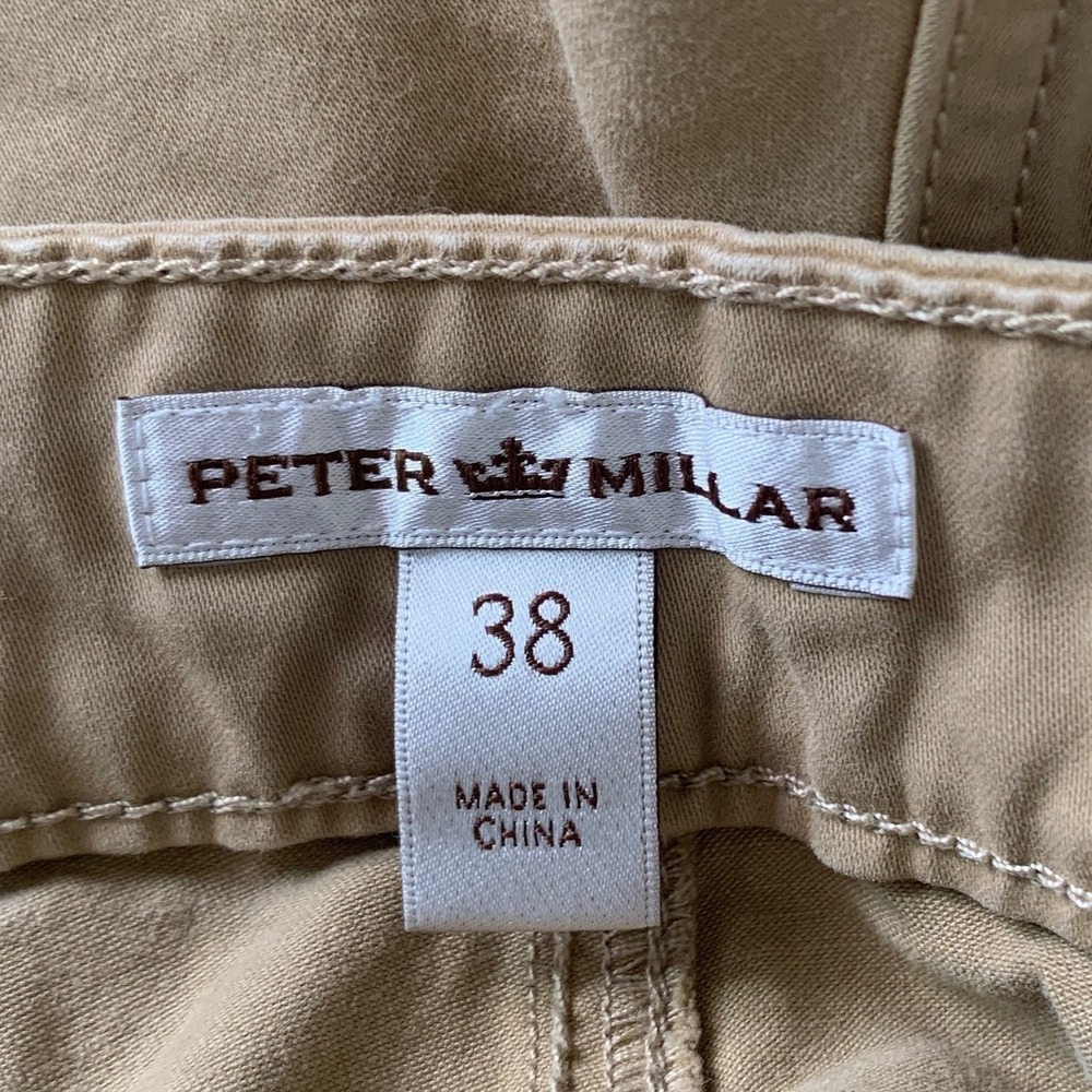 Peter Millar Crown Pants Men 38x30 Khaki Ultimate Sateen 5-Pocket Trousers - Picture 7 of 12